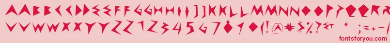 フォントCuneychars – ピンクの背景に赤い文字