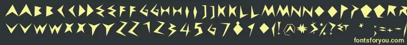 Cuneychars-Schriftart – Gelbe Schriften auf schwarzem Hintergrund