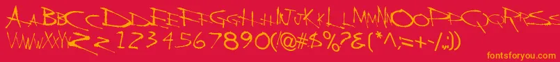 BackscratcherRegularTtcon Font – Orange Fonts on Red Background