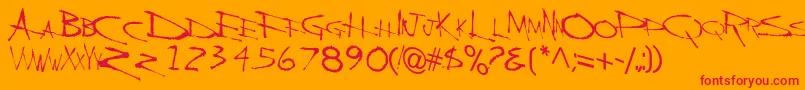 BackscratcherRegularTtcon Font – Red Fonts on Orange Background