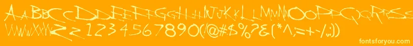 BackscratcherRegularTtcon Font – Yellow Fonts on Orange Background