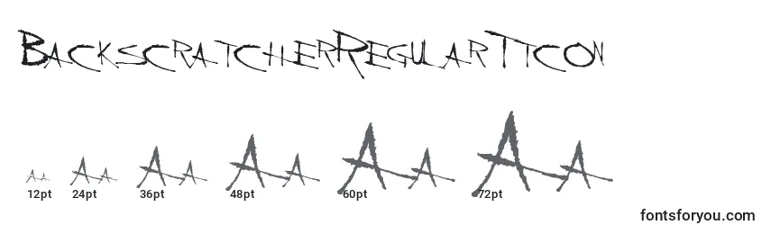 BackscratcherRegularTtcon Font Sizes