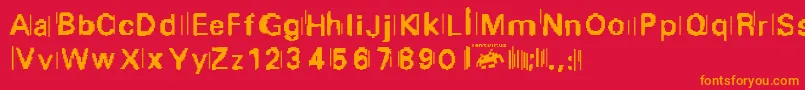 Purge.Fontvir.Us Font – Orange Fonts on Red Background