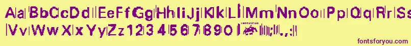 Purge.Fontvir.Us Font – Purple Fonts on Yellow Background