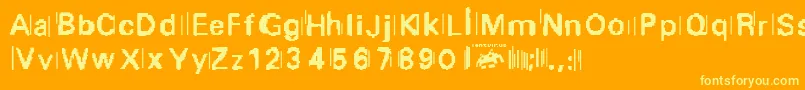 Purge.Fontvir.Us Font – Yellow Fonts on Orange Background