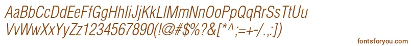 HelioscondlightcItalic Font – Brown Fonts on White Background
