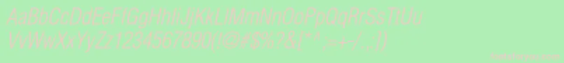 HelioscondlightcItalic Font – Pink Fonts on Green Background