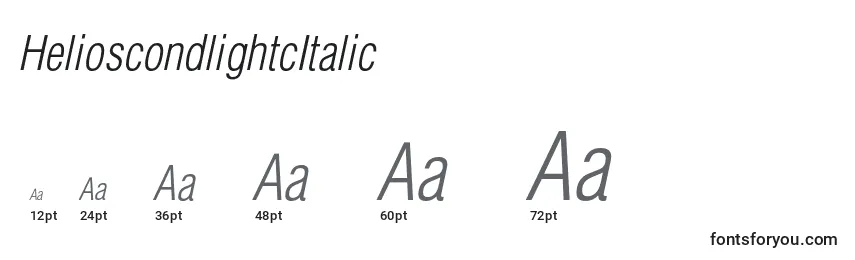 HelioscondlightcItalic Font Sizes