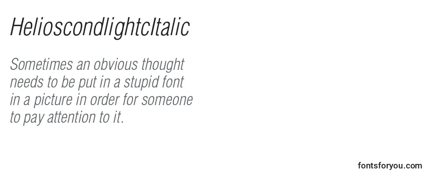 Review of the HelioscondlightcItalic Font
