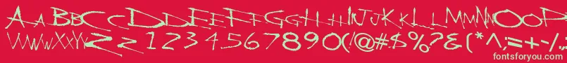 BackBoneRegularTtnorm Font – Green Fonts on Red Background