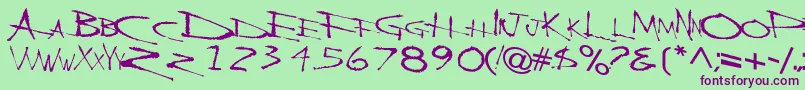 BackBoneRegularTtnorm Font – Purple Fonts on Green Background