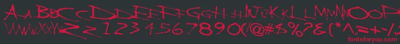 BackBoneRegularTtnorm Font – Red Fonts on Black Background