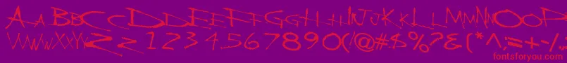 BackBoneRegularTtnorm Font – Red Fonts on Purple Background