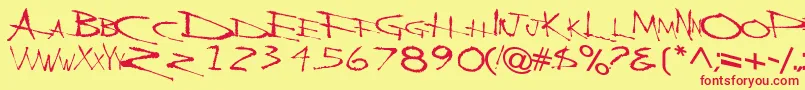 BackBoneRegularTtnorm Font – Red Fonts on Yellow Background