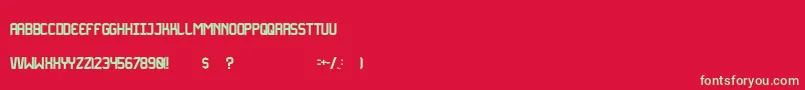 Oxygen Font – Green Fonts on Red Background