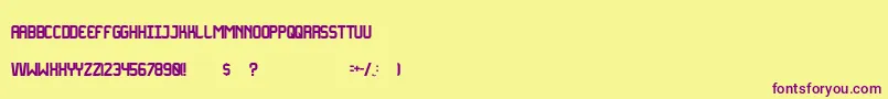 Oxygen Font – Purple Fonts on Yellow Background