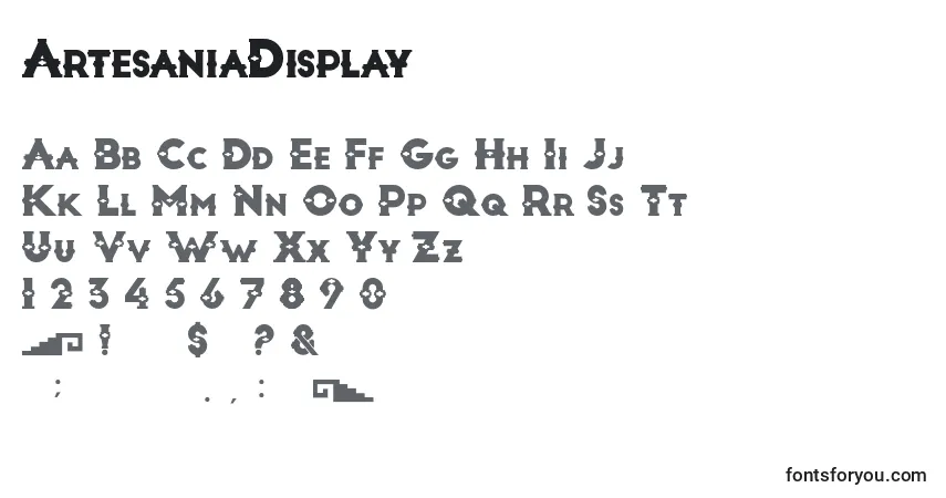 A fonte ArtesaniaDisplay – alfabeto, números, caracteres especiais
