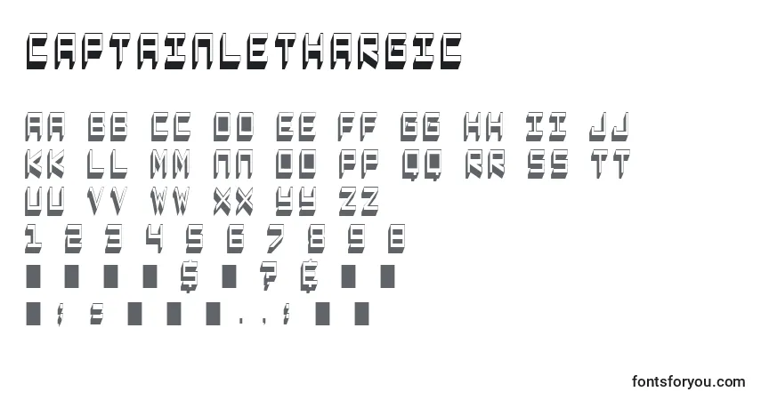 A fonte CaptainLethargic – alfabeto, números, caracteres especiais