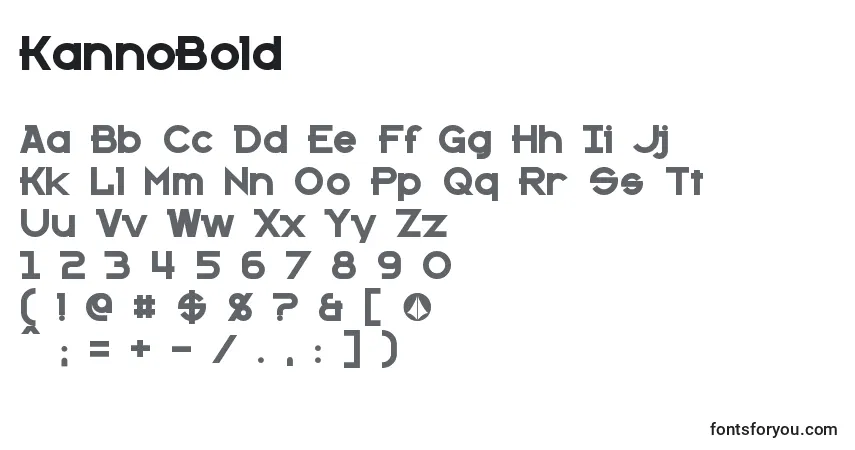 Schriftart KannoBold – Alphabet, Zahlen, spezielle Symbole
