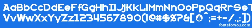 Czcionka KannoBold – białe czcionki na niebieskim tle