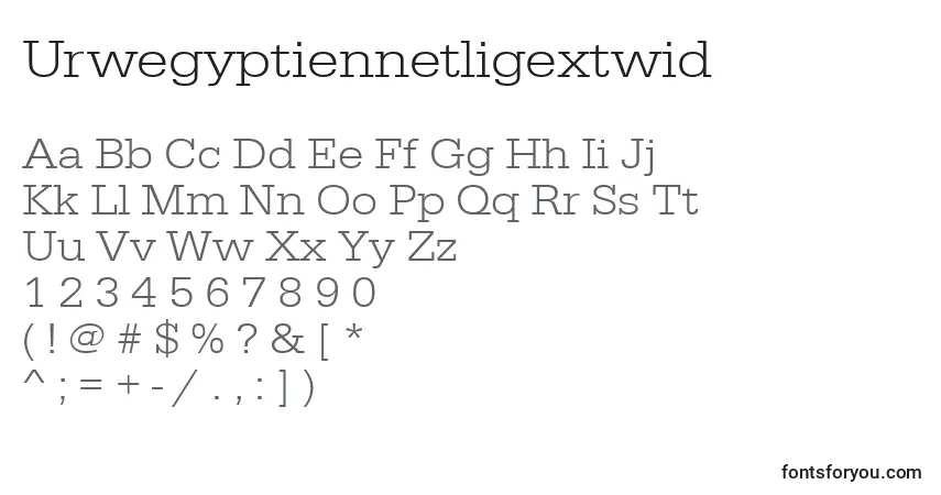 Urwegyptiennetligextwid-fontti – aakkoset, numerot, erikoismerkit