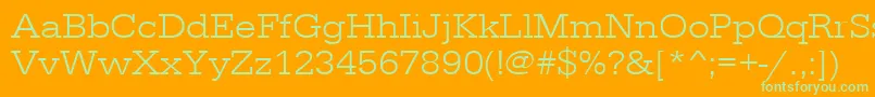 Urwegyptiennetligextwid Font – Green Fonts on Orange Background