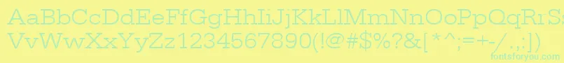 Urwegyptiennetligextwid Font – Green Fonts on Yellow Background