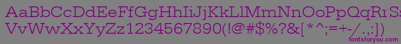 Urwegyptiennetligextwid Font – Purple Fonts on Gray Background