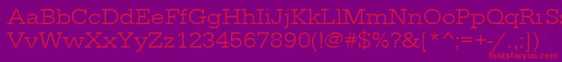 Urwegyptiennetligextwid Font – Red Fonts on Purple Background