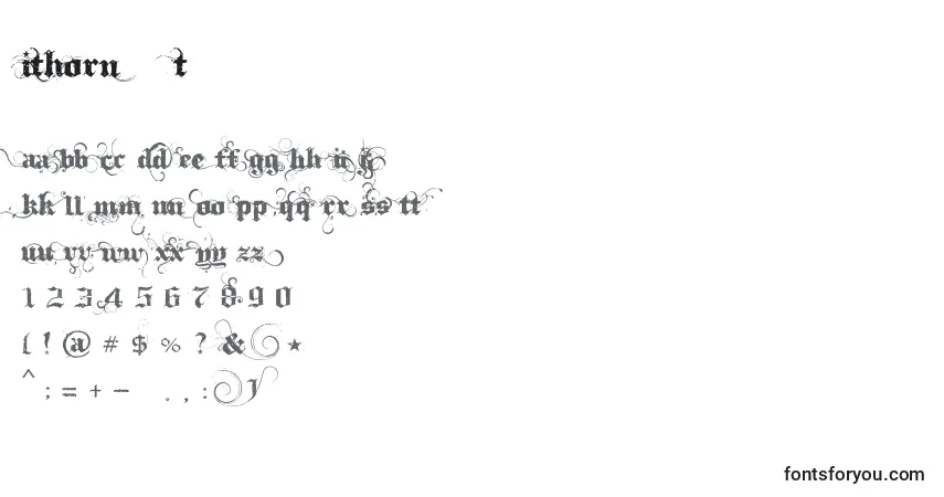 Schriftart IthornР№t (52524) – Alphabet, Zahlen, spezielle Symbole