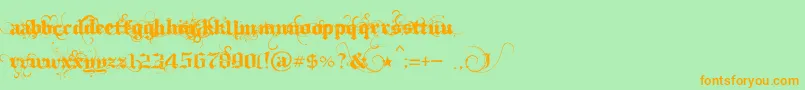 IthornР№t Font – Orange Fonts on Green Background