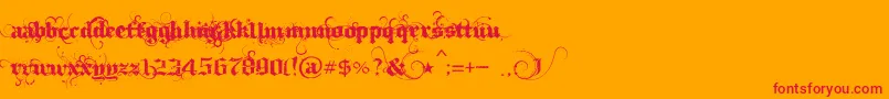 IthornР№t-Schriftart – Rote Schriften auf orangefarbenem Hintergrund