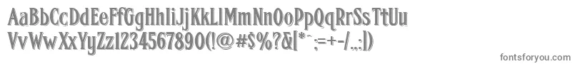 Fhacondfrenchshadednc-fontti – harmaat kirjasimet valkoisella taustalla
