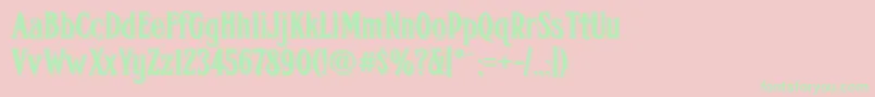 Fhacondfrenchshadednc-Schriftart – Grüne Schriften auf rosa Hintergrund