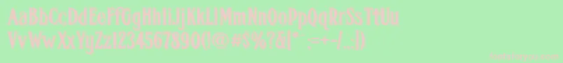 Fhacondfrenchshadednc Font – Pink Fonts on Green Background