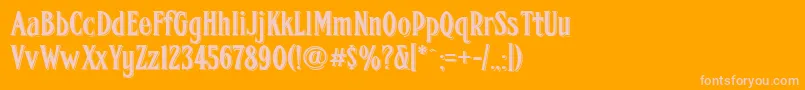 Fhacondfrenchshadednc-Schriftart – Rosa Schriften auf orangefarbenem Hintergrund