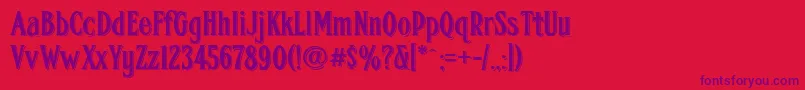 Fhacondfrenchshadednc Font – Purple Fonts on Red Background
