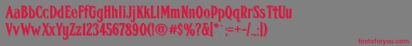 Fhacondfrenchshadednc Font – Red Fonts on Gray Background