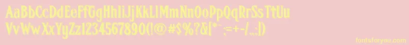 Fhacondfrenchshadednc Font – Yellow Fonts on Pink Background