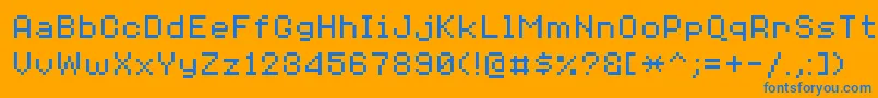 8bitoperatorplus8Regular Font – Blue Fonts on Orange Background