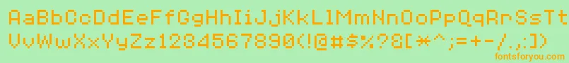 8bitoperatorplus8Regular Font – Orange Fonts on Green Background