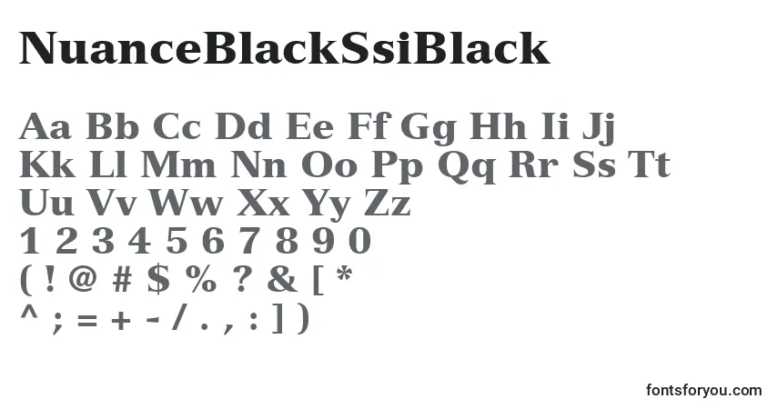 Czcionka NuanceBlackSsiBlack – alfabet, cyfry, specjalne znaki
