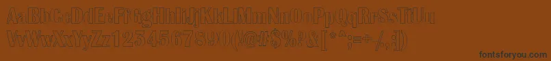 AlbionicnrotlRegular-Schriftart – Schwarze Schriften auf braunem Hintergrund