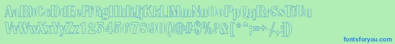 Шрифт AlbionicnrotlRegular – синие шрифты на зелёном фоне