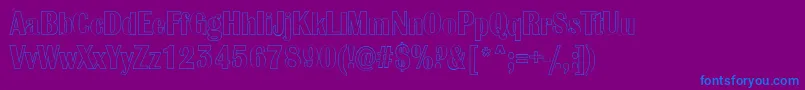 AlbionicnrotlRegular-Schriftart – Blaue Schriften auf violettem Hintergrund