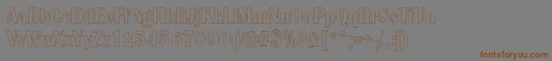 AlbionicnrotlRegular-Schriftart – Braune Schriften auf grauem Hintergrund