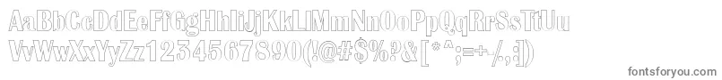 AlbionicnrotlRegular-fontti – harmaat kirjasimet valkoisella taustalla