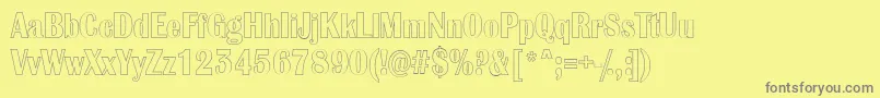 AlbionicnrotlRegular-Schriftart – Graue Schriften auf gelbem Hintergrund