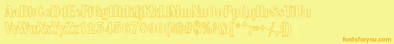 Fonte AlbionicnrotlRegular – fontes laranjas em um fundo amarelo