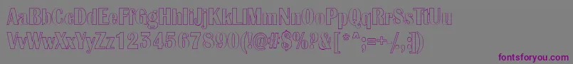 Шрифт AlbionicnrotlRegular – фиолетовые шрифты на сером фоне